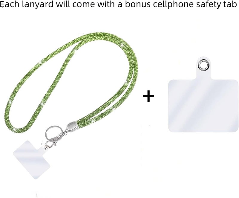 Global_Shopper Fashion 34.8'' Sparkle All Round Crystal Neck Lanyard,Bling Work Name Card Holder For Women(AB White,1PC) - Image 2